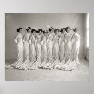 Póster Vestidos de noche, 1910. Foto del vintage