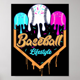 Póster Vestimenta de estilo de vida de béisbol 101 para j