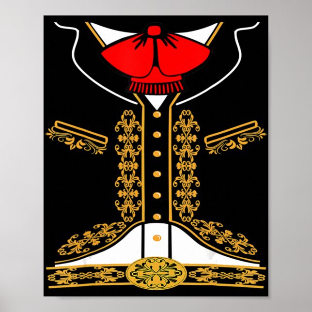 Póster Vestimenta mexicana de Mariachi Charro por Cinco D (Frente)