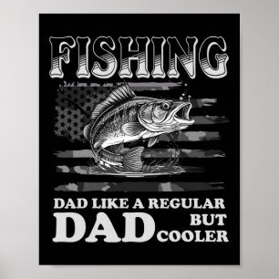 Póster Vestimenta Vintage Pescando A Papá Como Una Grasa 