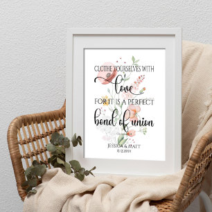 Póster Vestíos de Amor Floral Perfecto Vínculo