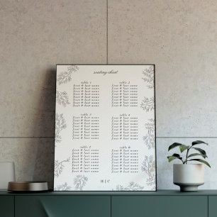 Póster Vestir Boda Mínimo De Vela Floral Tradicional