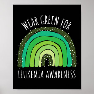 Póster Vestir De Forma Verde Para La Leucemia Sensibiliza