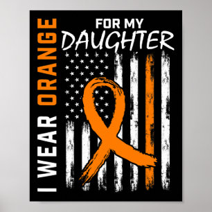 Póster Vestir Naranja Para Mi Hija Leucemia Cáncer Awaren