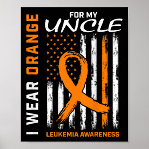 Póster Vestir Naranja Para Mi Tío Leukemia Conciencia Ame