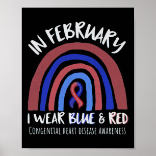 Póster Vestir Rojo En Febrero Sensibilización Sobre Enfer