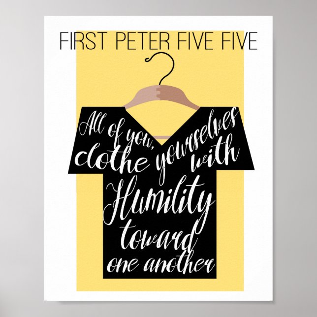 Póster Vestirse con humildad, escritura (Frente)