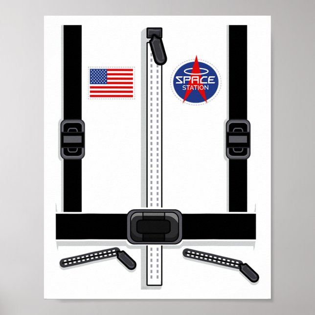 Póster Vestuario Astronauta Para Niños Hombres Jóvenes Es (Frente)