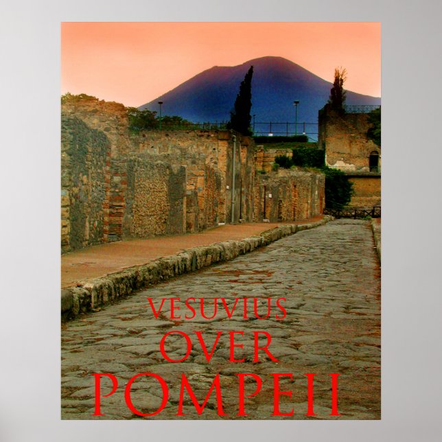 Póster vesubio sobre pompeya (Frente)