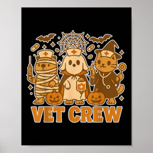 Póster Vet Crew Halloween Disstuve Perro gato Capibara Ma