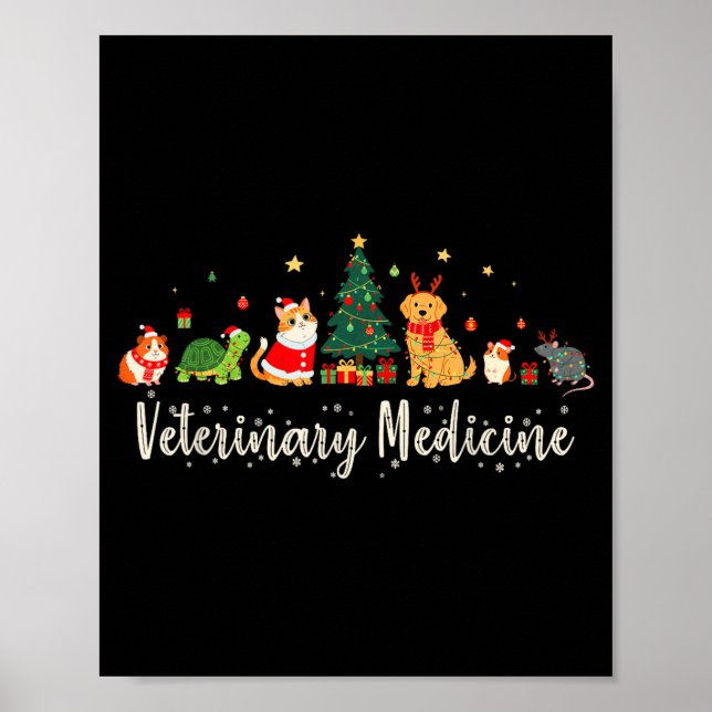Póster Vet Tech Animal Christmas Xmas Vibes Veterinary Me (Frente)
