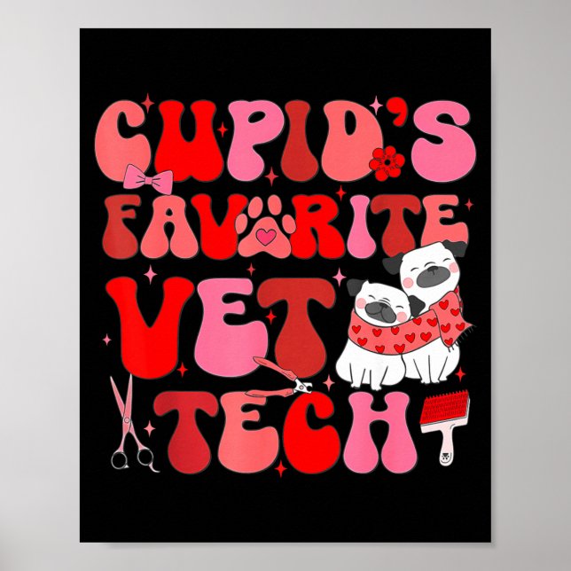 Póster Vet Tech Valentines Day Veterinary Vet Student Vet (Frente)