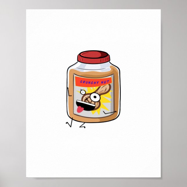 Póster Vete Nuts, tema de mantequilla de maní (Frente)