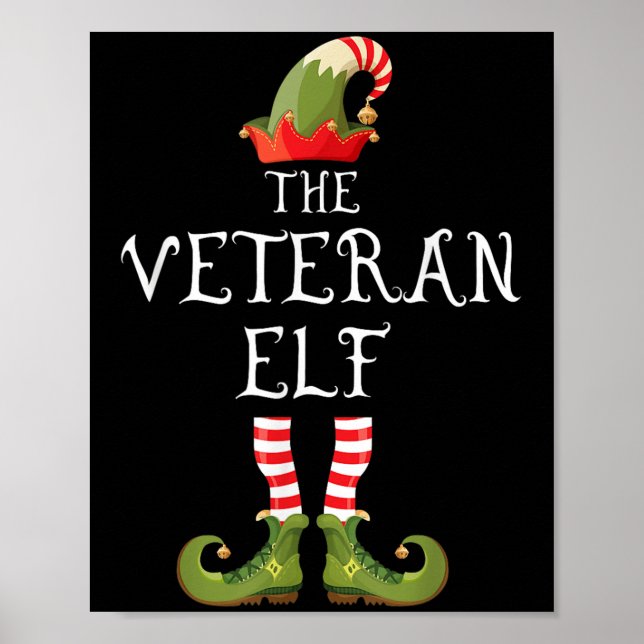 Póster Veteran Elf Family Matching Group Christmas Us Arm (Frente)