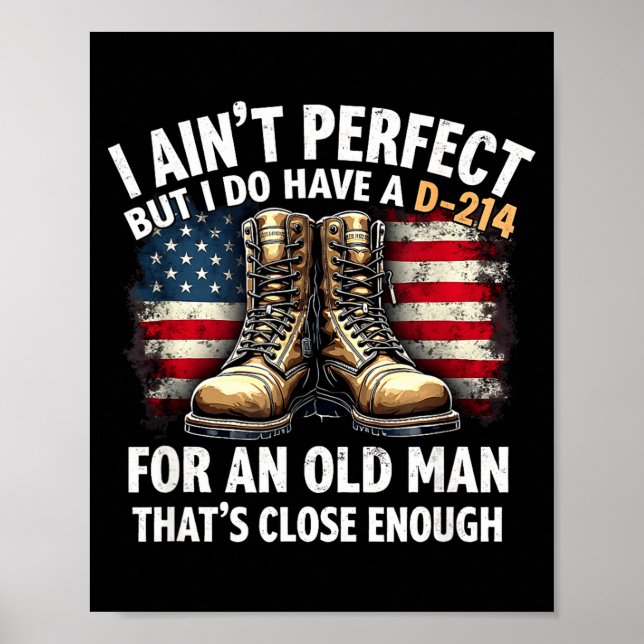 Póster Veteran Gift I Ain't Perfect But Do Have An Old Ma (Frente)