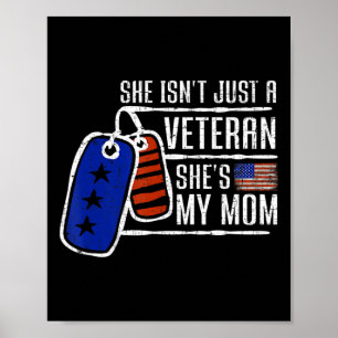 Póster Veterana es mi mamá Bandera de Estados Unidos Te v