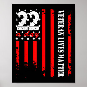 Póster Veterano 22 Día Vidas de Veteranos Conciencia sobr