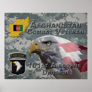 Póster "Veterano de Combate de Afganistán" - ¡101 Airborn