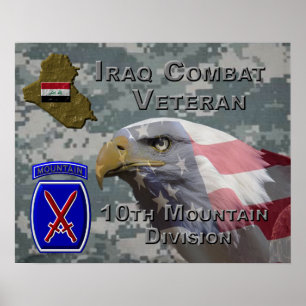 Póster Veterano de la División de Montaña 10 Irak