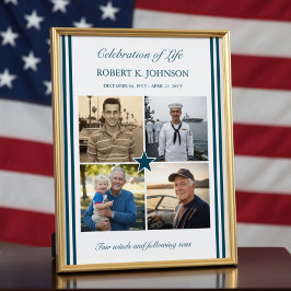 Póster Veterano de la Marina 4 Fotos Celebración de la Vi