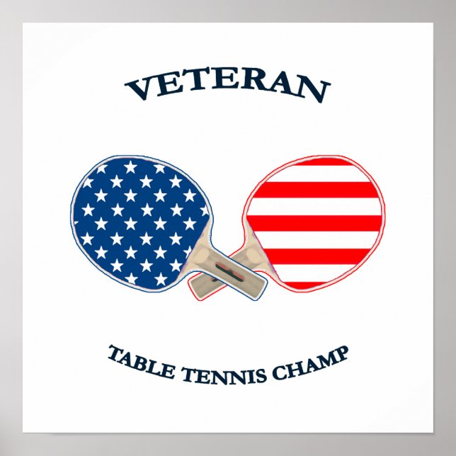 Póster Veterano de tenis de mesa (Frente)