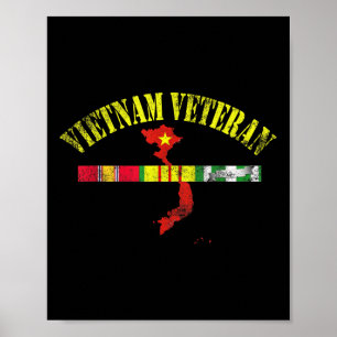 Póster Veterano de Vietnam Bandera de EE. UU. Memorial Pa