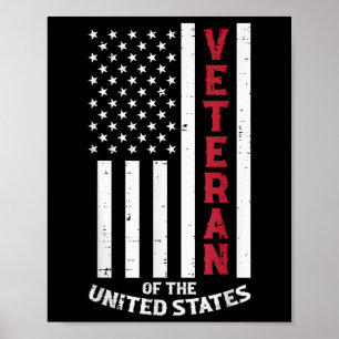 Póster Veterano Del Día Conmemorativo De La Bandera De Es