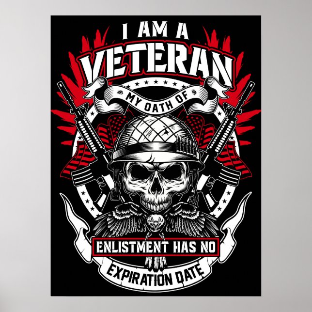 Póster Veterano militar poster Art (Frente)