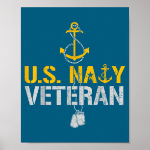 Póster Veterano naval estadounidense patriota desde 1775