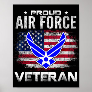 Póster Veterano Orgulloso De La Fuerza Aérea Con Regalo D