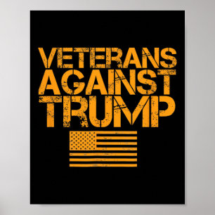 Póster Veteranos Contra la Bandera Patriótica Vintage Tru