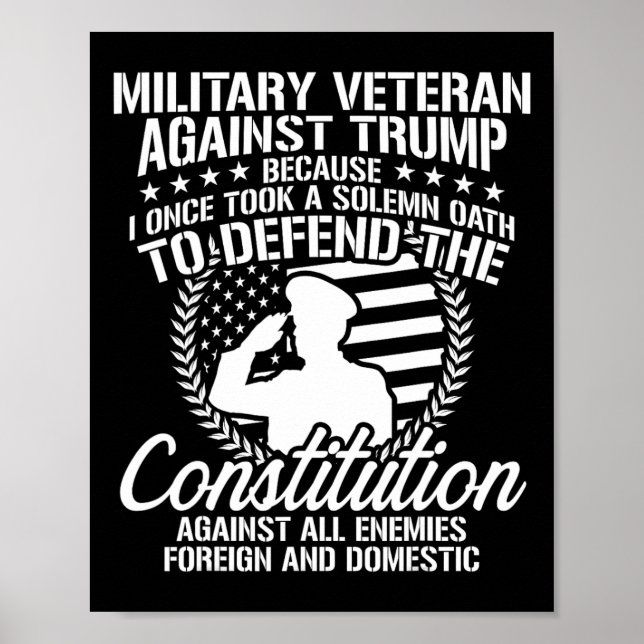 Póster Veteranos Contra Las Elecciones De Trump En Ee. Uu (Frente)