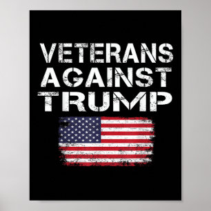 Póster Veteranos contra Trump Tee _ Votos militares en co