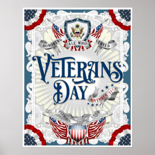 Póster Veteranos de estilo victoriano Día fuerte