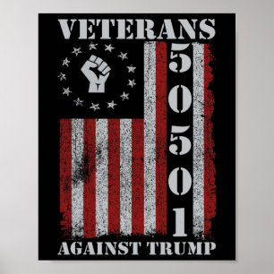 Póster Veteranos De Guerra Protestan Bandera Estadouniden