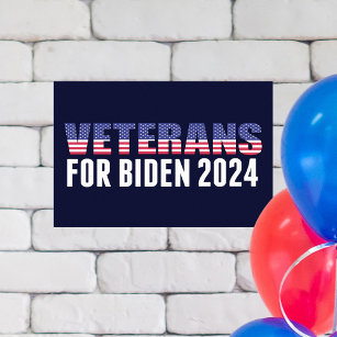 Póster Veteranos de las elecciones de Biden 2024 Blue