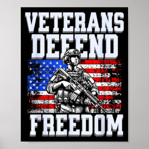Póster Veteranos defienden la libertad ejército patriótic