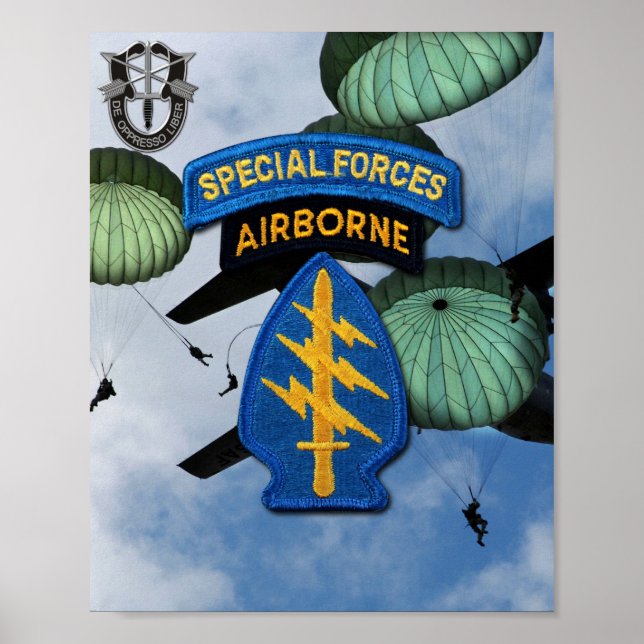 Póster Veteranos del Green Berets de las Fuerzas Especial (Frente)