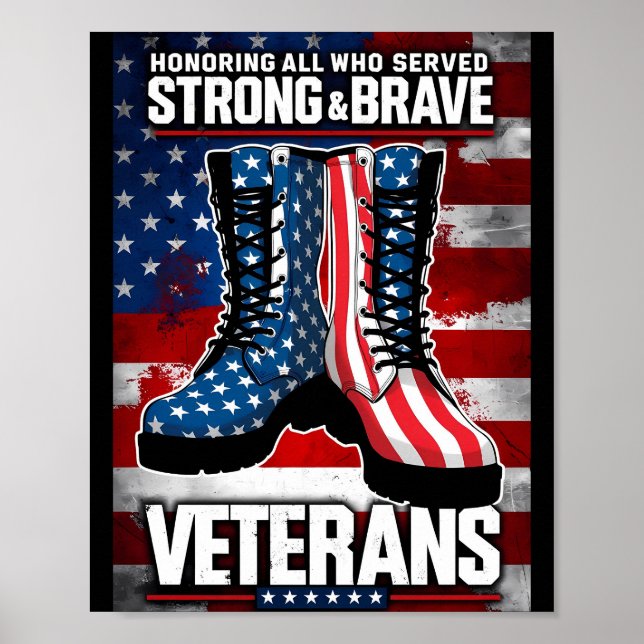 Póster Veteranos fuertes y valientes (Frente)