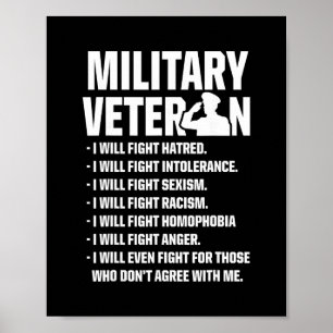 Póster Veteranos Militares Contra La Lucha Electoral De T