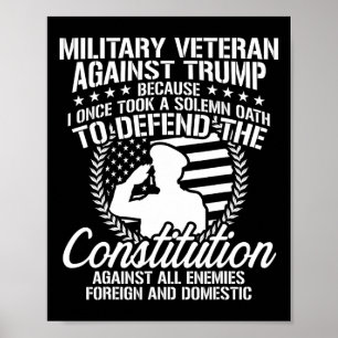 Póster Veteranos Militares Contra Trump Elección 2020 Usa
