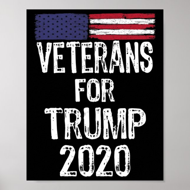 Póster Veteranos Militares Para La Elección Trump 2020 An (Frente)