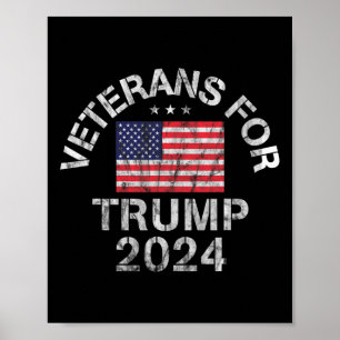 Póster Veteranos Militares Para Trump 2024