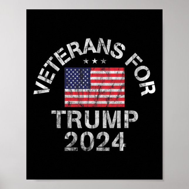 Póster Veteranos Militares Para Trump 2024 (Frente)