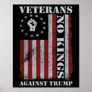 Póster Veteranos Militares Protestan Bandera De EE. UU. N