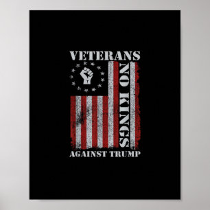 Póster Veteranos Militares Protestan Bandera Patriótica L
