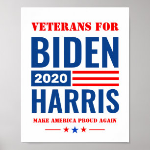 Póster Veteranos orgullosos de la campaña Biden Harris 20