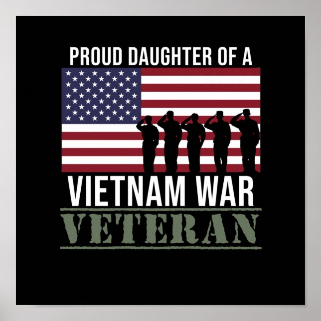 Póster Veteranos orgullosos de su hija Veteranos felices  (Frente)