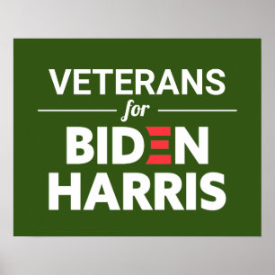 Póster Veteranos para el Personalizado Biden Harris Texto