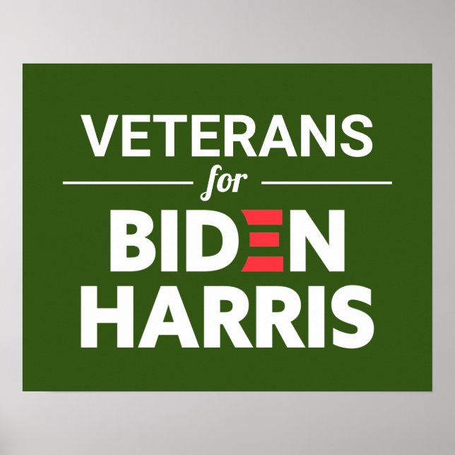 Póster Veteranos para el Personalizado Biden Harris Texto (Frente)